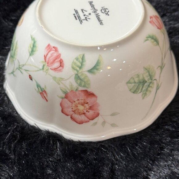 Lenox Butterfly Meadow Porcelain Floral Soup Bowl  7" - Picture 6 of 8